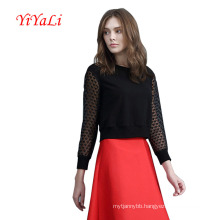 Black High-Waist Women Dress Shirt for Youny OEM/ODM Lady Clothing